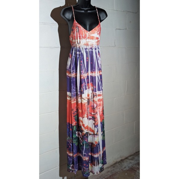 Celle Dresses & Skirts - Celle Floral Hawaiian Print Tank Strap Maxi Dress Sleeveless Summer Long Dress